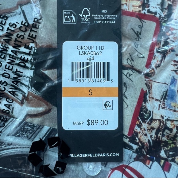 Karl Lagerfeld Paris Eiffel Tower Button Down Blouse NWT S - Picture 2 of 7